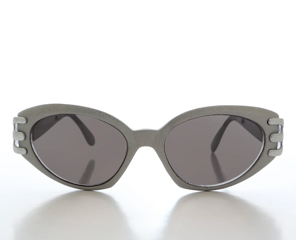 Embellished 90s Cat Eye Vintage Sunglasses - Asa - Gray