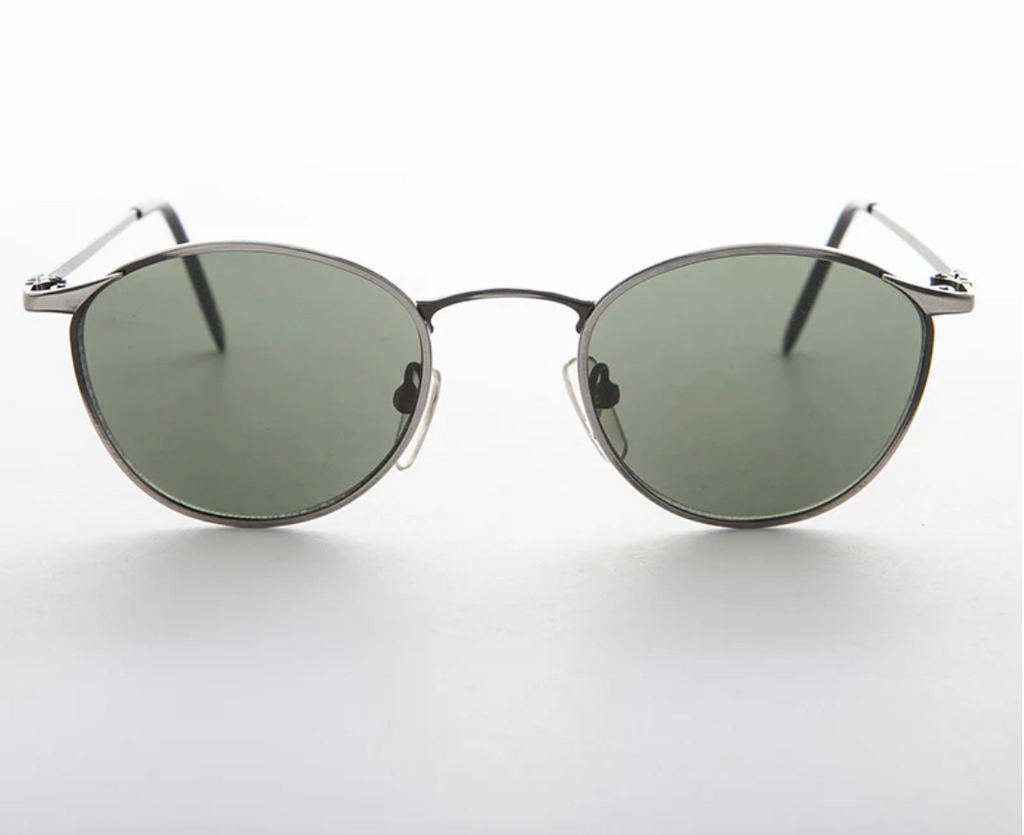 Round Metal Polo Schoolboy Classic Vintage Sunglass - Rory - Antique Silver