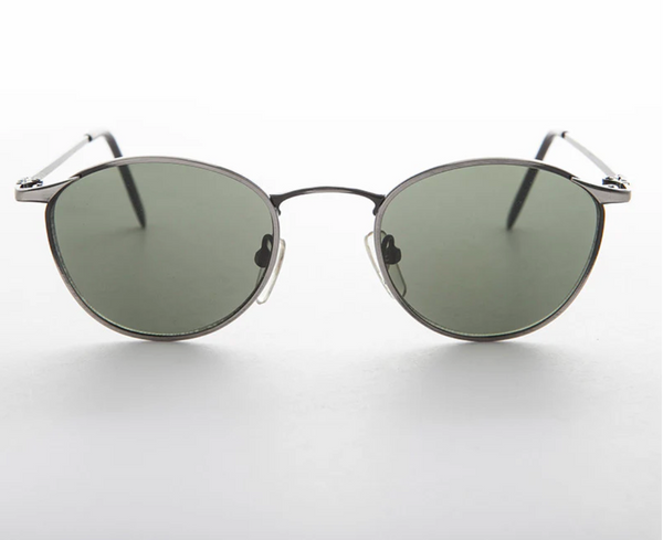 Round Metal Polo Schoolboy Classic Vintage Sunglass - Rory - Antique Silver