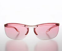 Y2K Curved Rimless Vintage Sunglasses - Hadley - Rose