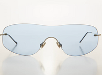 y2k Rimless Shield Sunglasses - Stary -  Green