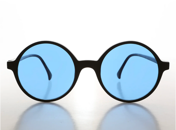 Round Sunglasses with Tinted Lenses - Viva - Blue
