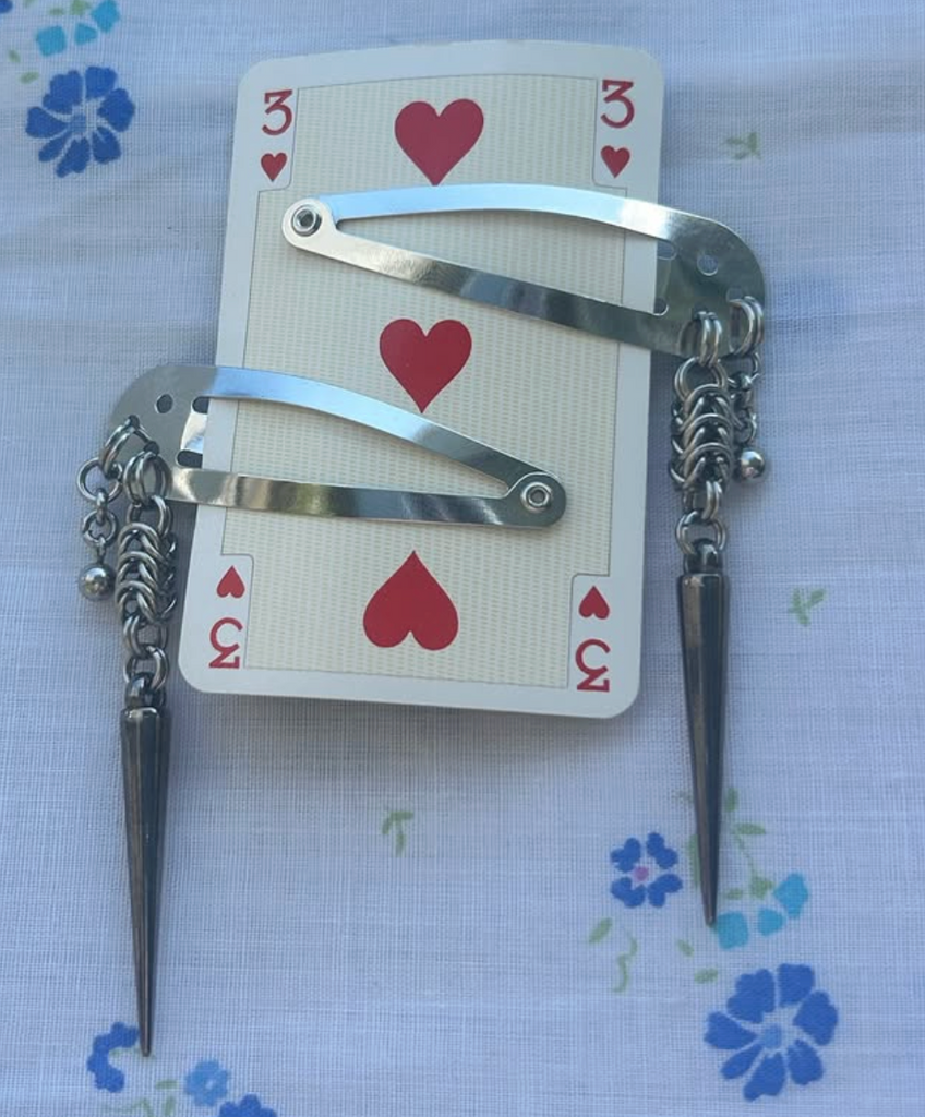 Chain Mail Stainless Steel Hair Clips (Pair)