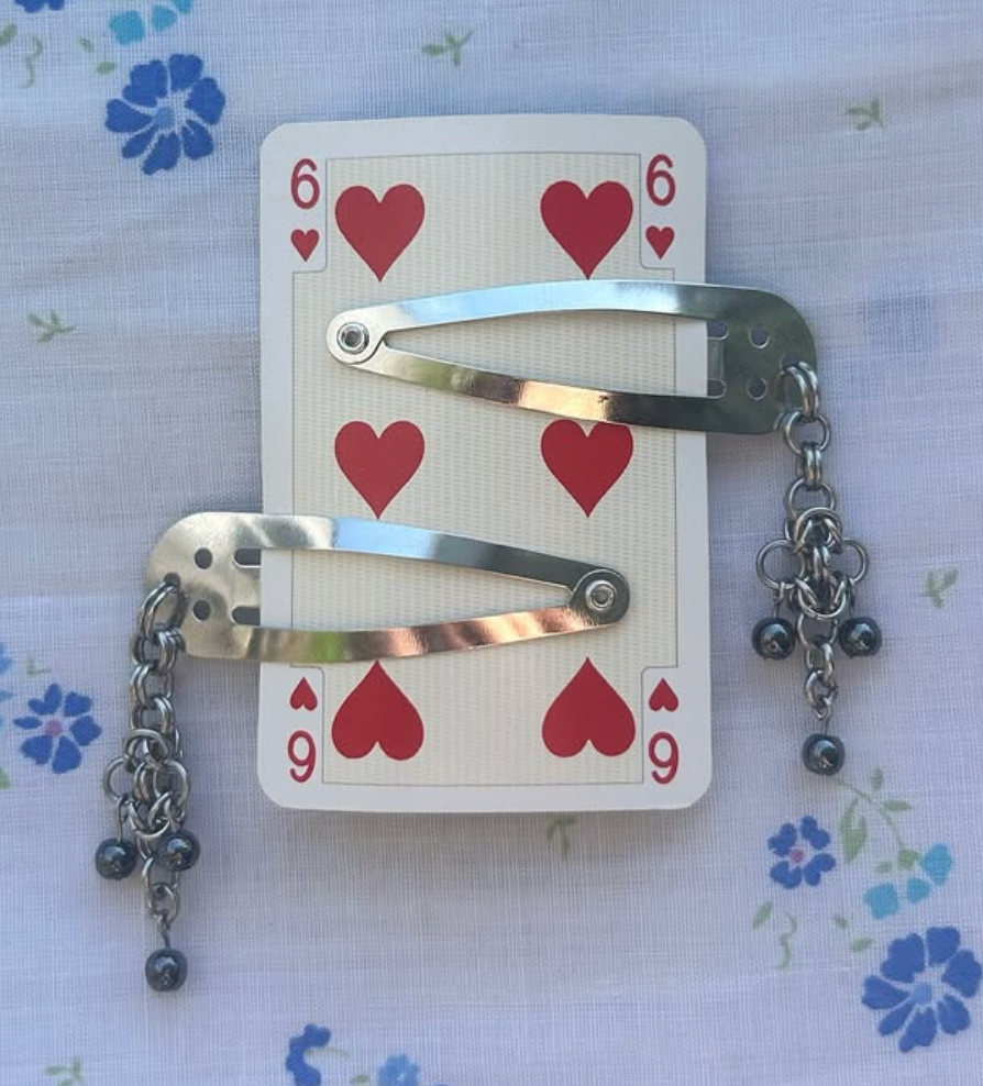 Chain Mail Stainless Steel Hair Clips (Pair)