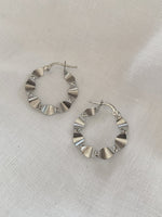 Small Wavy Hoop Sterling Silver Earring