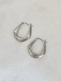 Folded Creole Hoop Sterling Silver Earrings