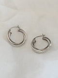 Small Twist Round Hoop Sterling Silver Earrings