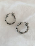 Small Twist Hoop Sterling Silver Earrings