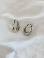 Domed Creole Hoop Sterling Silver Earrings