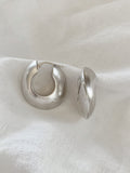 Hollow Domed Hoop Sterling Silver Earrings