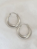 Large Creole Hoop Sterling Silver Earrings