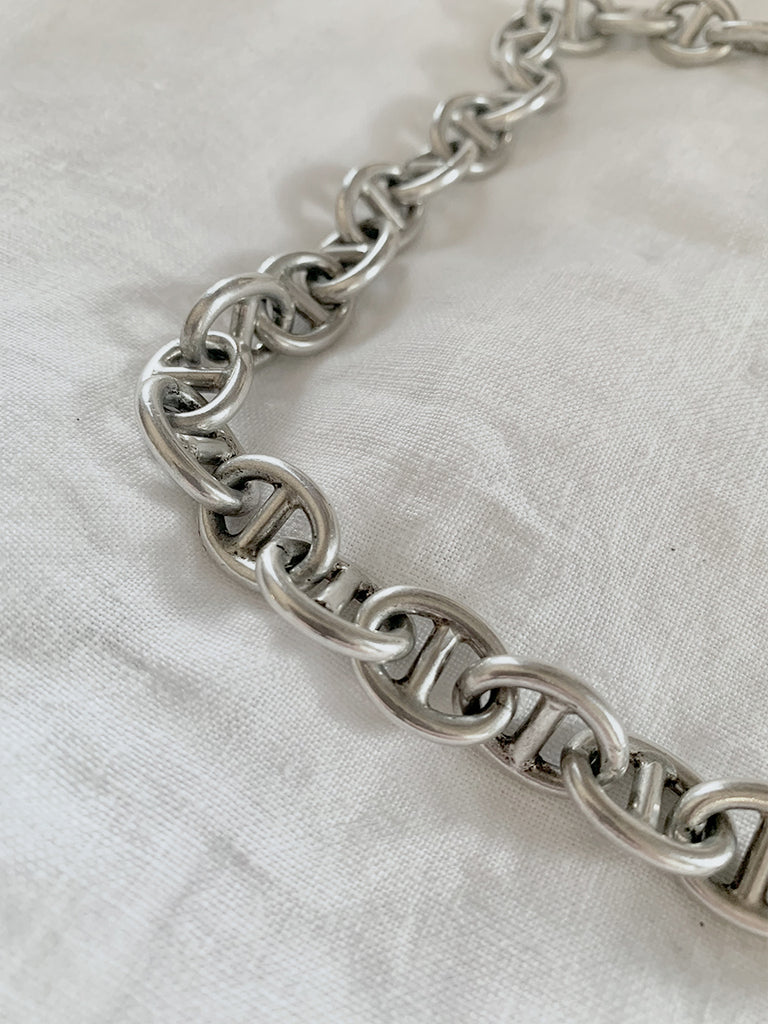 Heavy Anchor Mariner Sterling Silver Chain Necklace