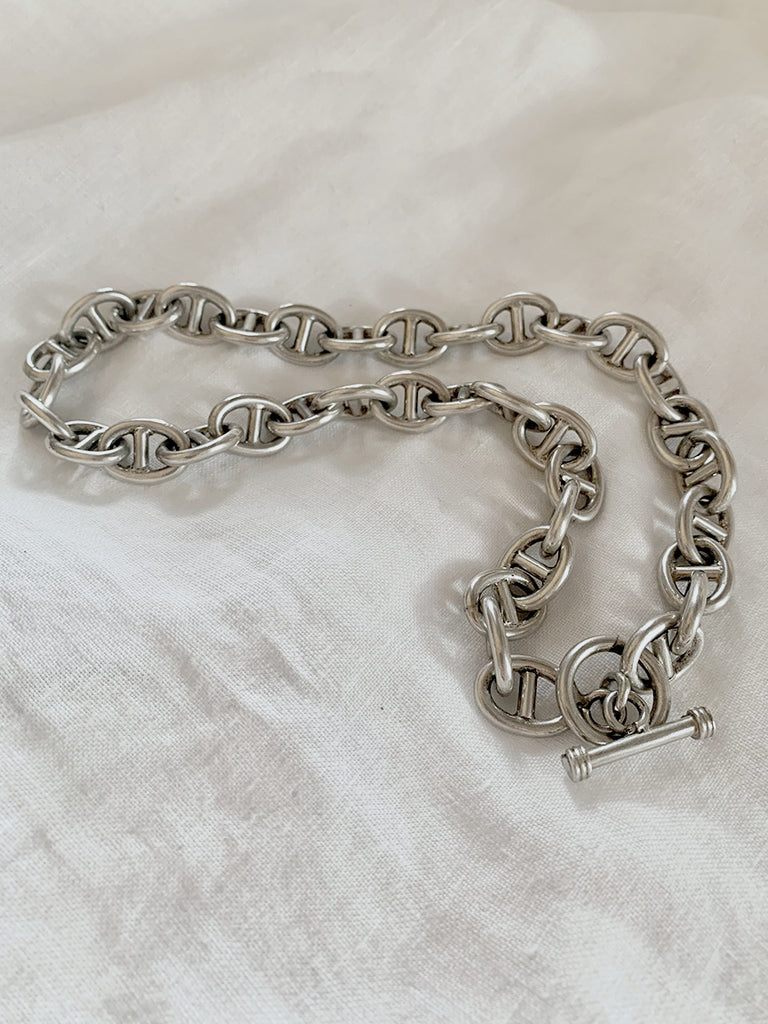 Heavy Anchor Mariner Sterling Silver Chain Necklace