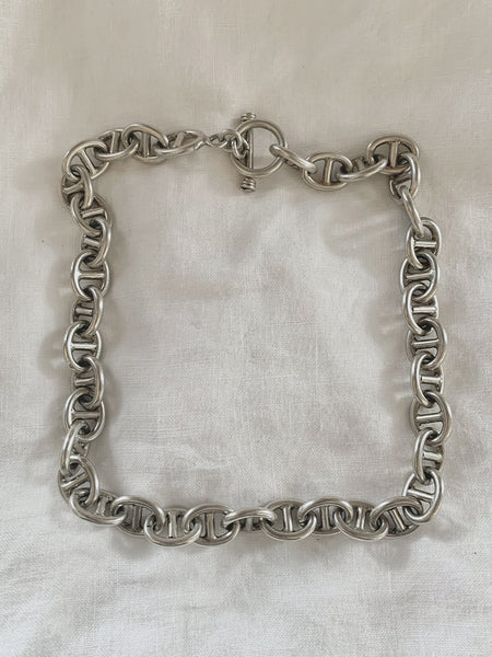 Heavy Anchor Mariner Sterling Silver Chain Necklace