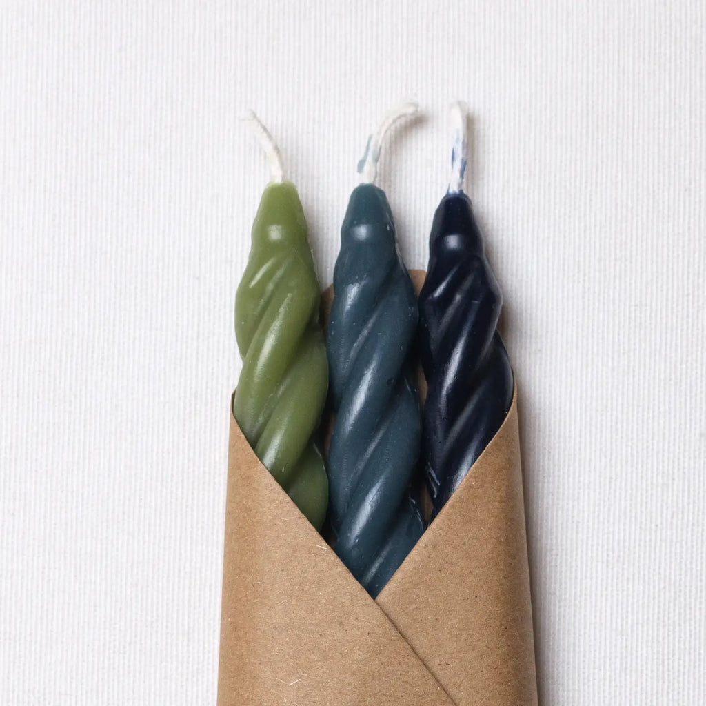 Spiral Beeswax Candle Set
