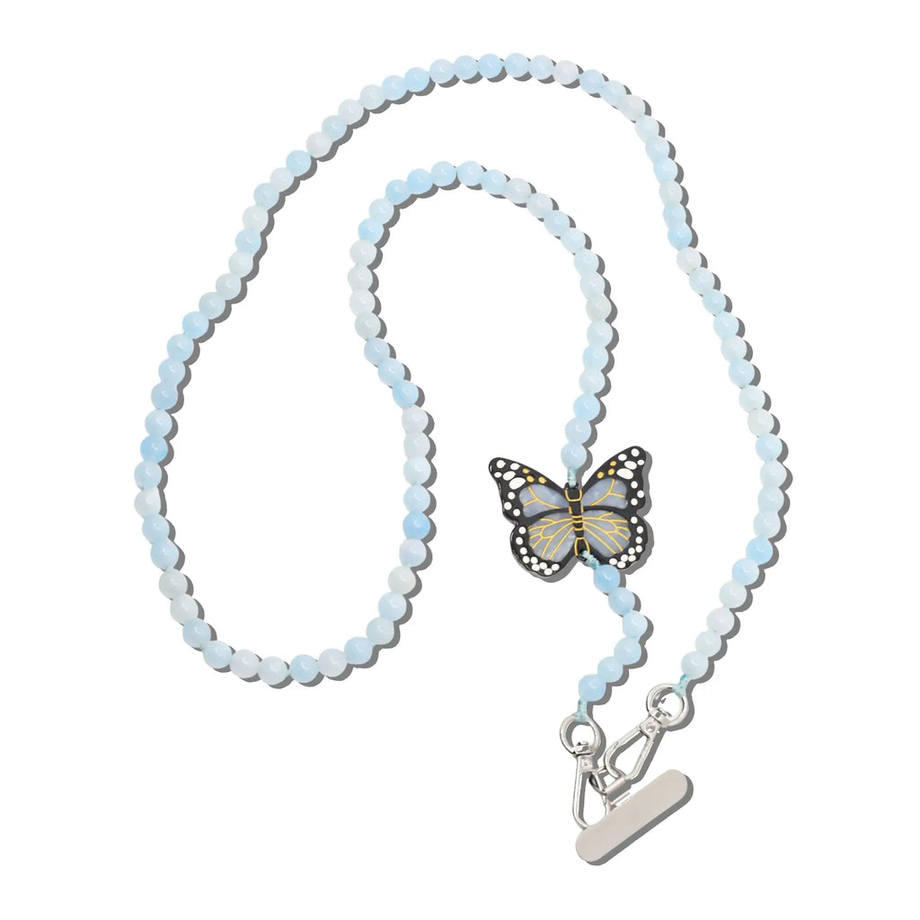 Monarch Butterfly Gemstone Crossbody Phone Chain