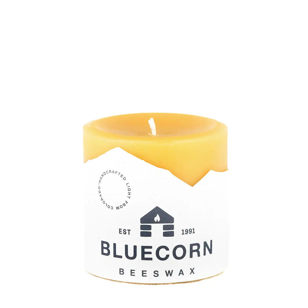 Bluecorn Piillar Beeswax Candles