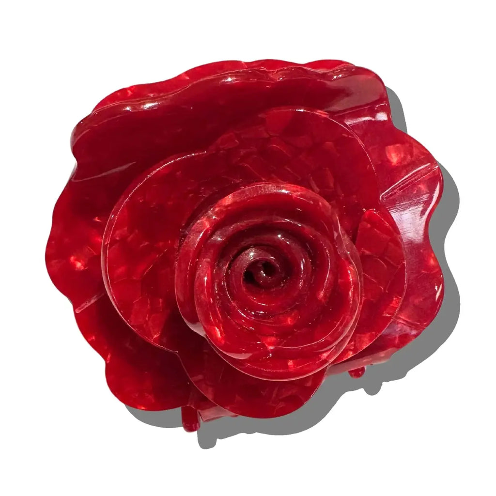 Origami Rose Flower Claw Hair Clip