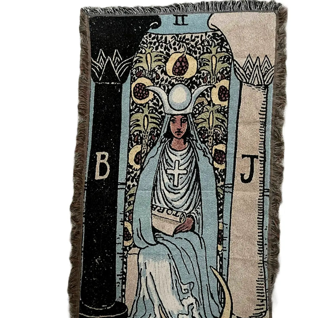 The High Priestess Throw Blanket or Wall Hanging, 5x3 Foot