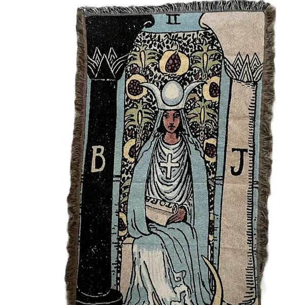 The High Priestess Throw Blanket or Wall Hanging, 5x3 Foot