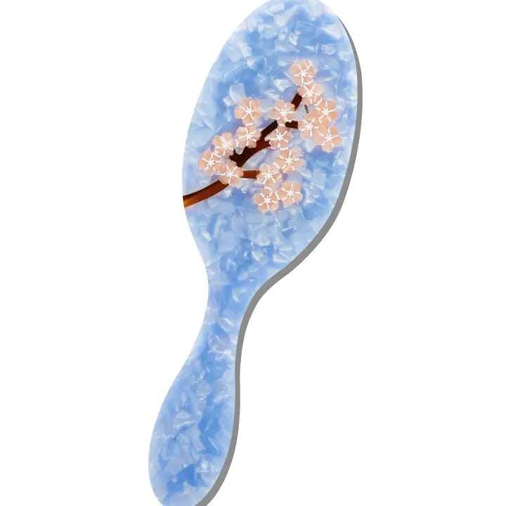 Cool Blue Sakura Blossom Amazing Hair Day Brush