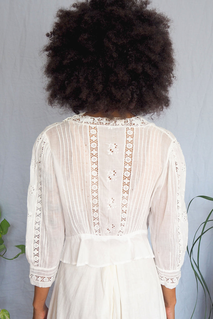 Victorian 3/4 Sleeve Sheer Lace Blouse