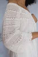 Mexican Off Shoulder Long Sleeve Knit Lace Blouse