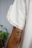 Victorian Short Sleeve Cotton Midi Nightgown