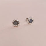 Silver Stone Stud Earrings