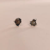 Silver Stone Stud Earrings