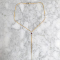 Garnet Drop Chain Necklace