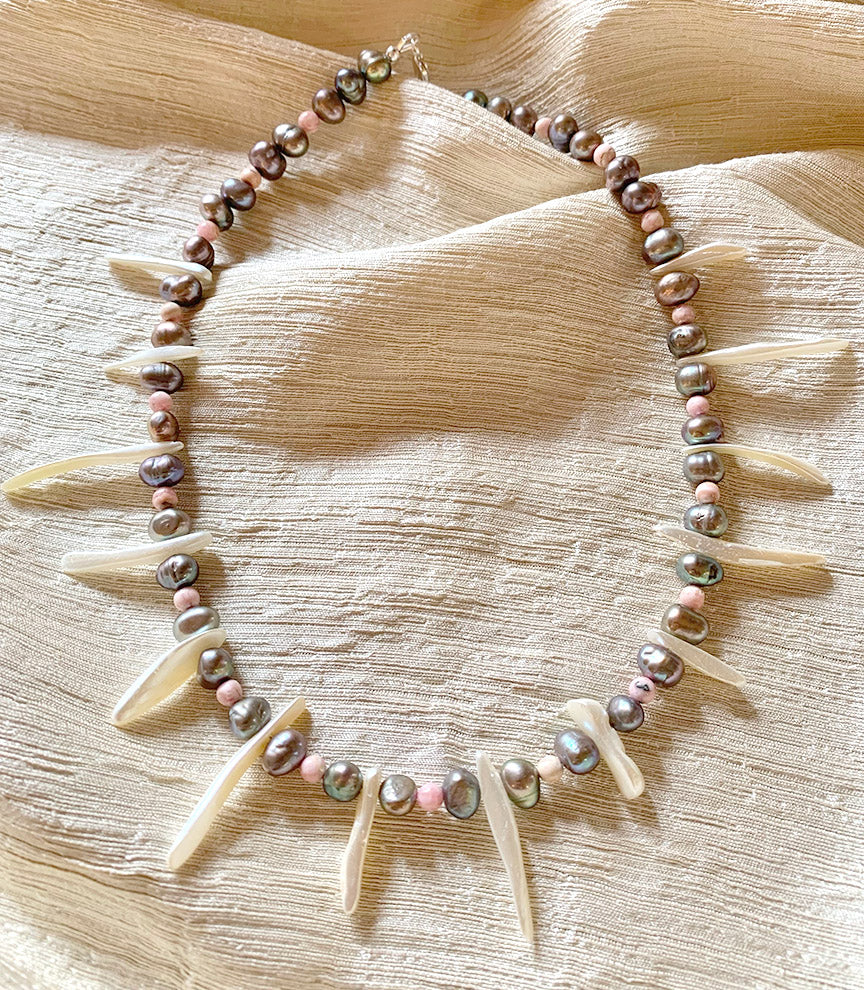 Pearl Necklace w/ Charms